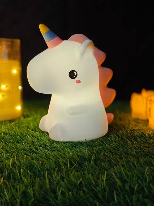 CUTE UNICORN SOFT SILICONE NIGHT LAMP USB RECHARGEABLE TOUCH CONTROL