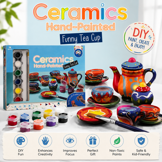 DIY Painting Ceramic Cup Pretend Play Set Creative Ceramic Cup Kit Handmade Colour Drawing Toys Diy Educational Cup