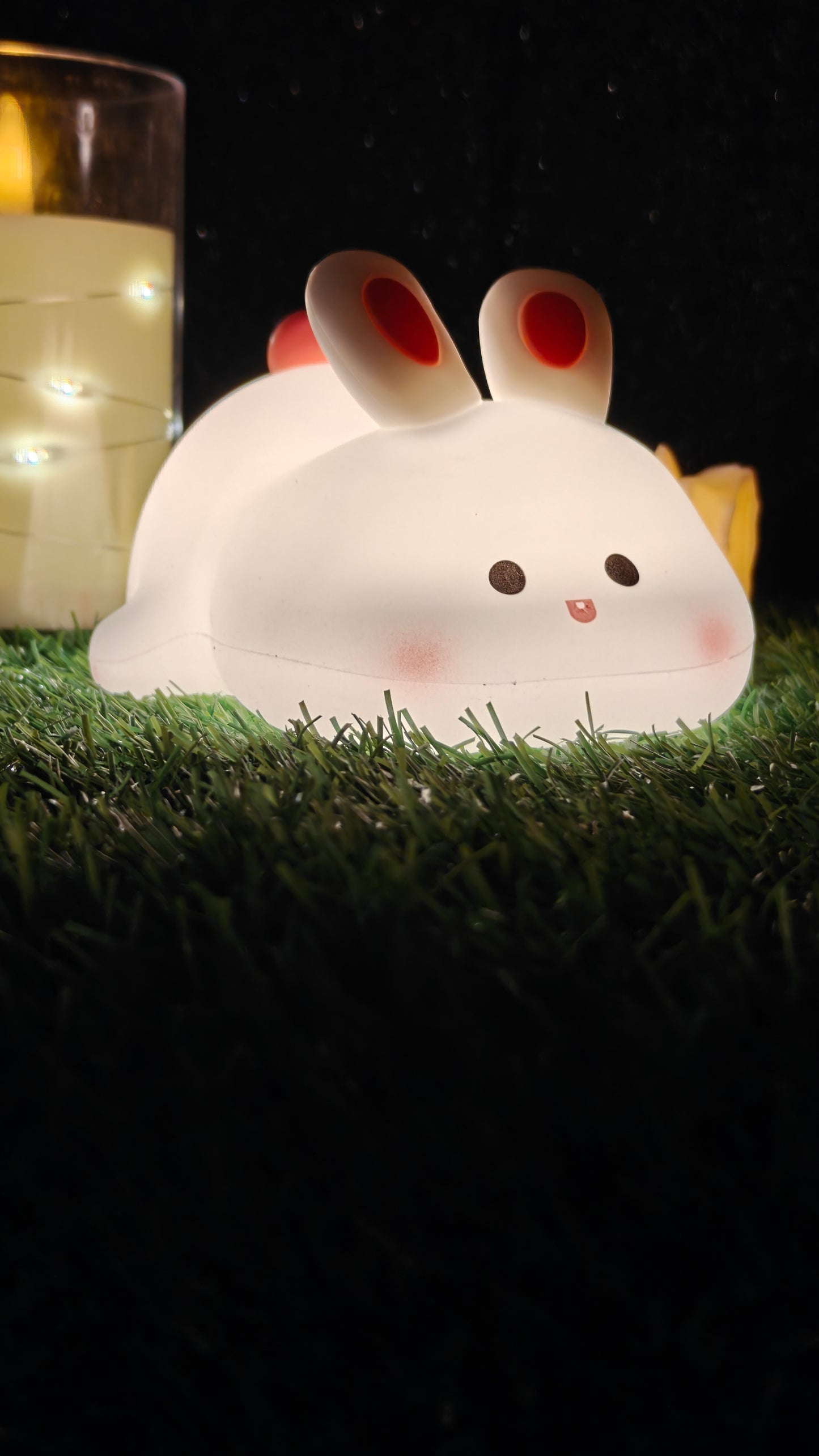 CUTE RABIT PLUSHY NIGHT LAMP USB RECHARGEABLE TOUCH CONTROL