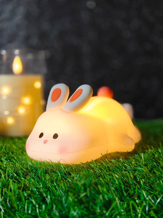 CUTE RABIT PLUSHY NIGHT LAMP USB RECHARGEABLE TOUCH CONTROL