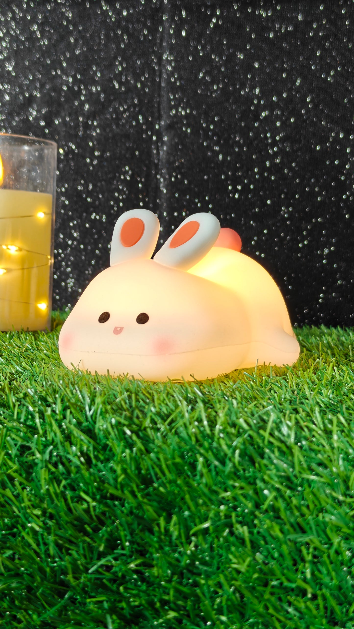 CUTE RABIT PLUSHY NIGHT LAMP USB RECHARGEABLE TOUCH CONTROL