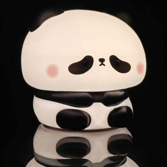 Cute Panda Night Light with 30 Minutes Timer Rechargeable Silicone Bedside Touch Lamp for Girls Boys Bedroom