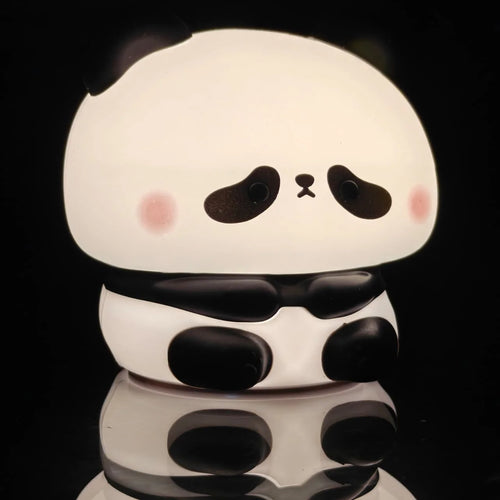 Cute Panda Night Light with 30 Minutes Timer Rechargeable Silicone Bedside Touch Lamp for Girls Boys Bedroom