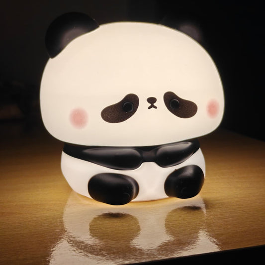 Cute Panda Night Light with 30 Minutes Timer Rechargeable Silicone Bedside Touch Lamp for Girls Boys Bedroom