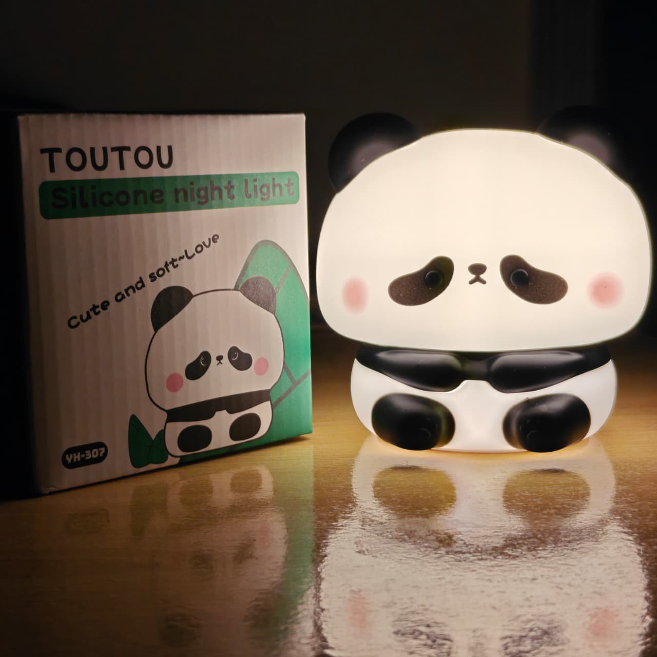 Cute Panda Night Light with 30 Minutes Timer Rechargeable Silicone Bedside Touch Lamp for Girls Boys Bedroom