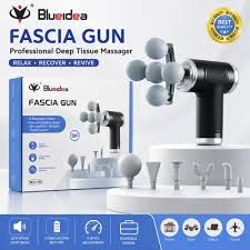 Blueidea BLD-780 Fascia Massage Gun | 9 Massage Heads | 6 Speed Levels | Deep Tissue Muscle Massager | Rechargeable Portable Massage Gun