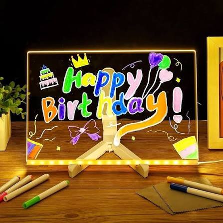 LED Glowing Acrylic Dry Erase Board size (8 x 12)