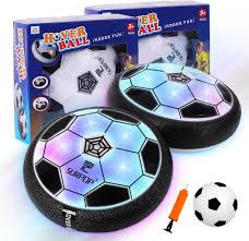 Hover Soccer Ball Toy - Rechargeable LED Light Indoor Soccer Disk with Foam Bumper