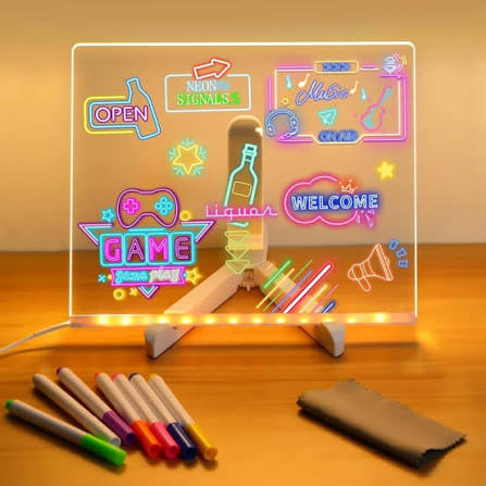 LED Glowing Acrylic Dry Erase Board size (8 x 12)