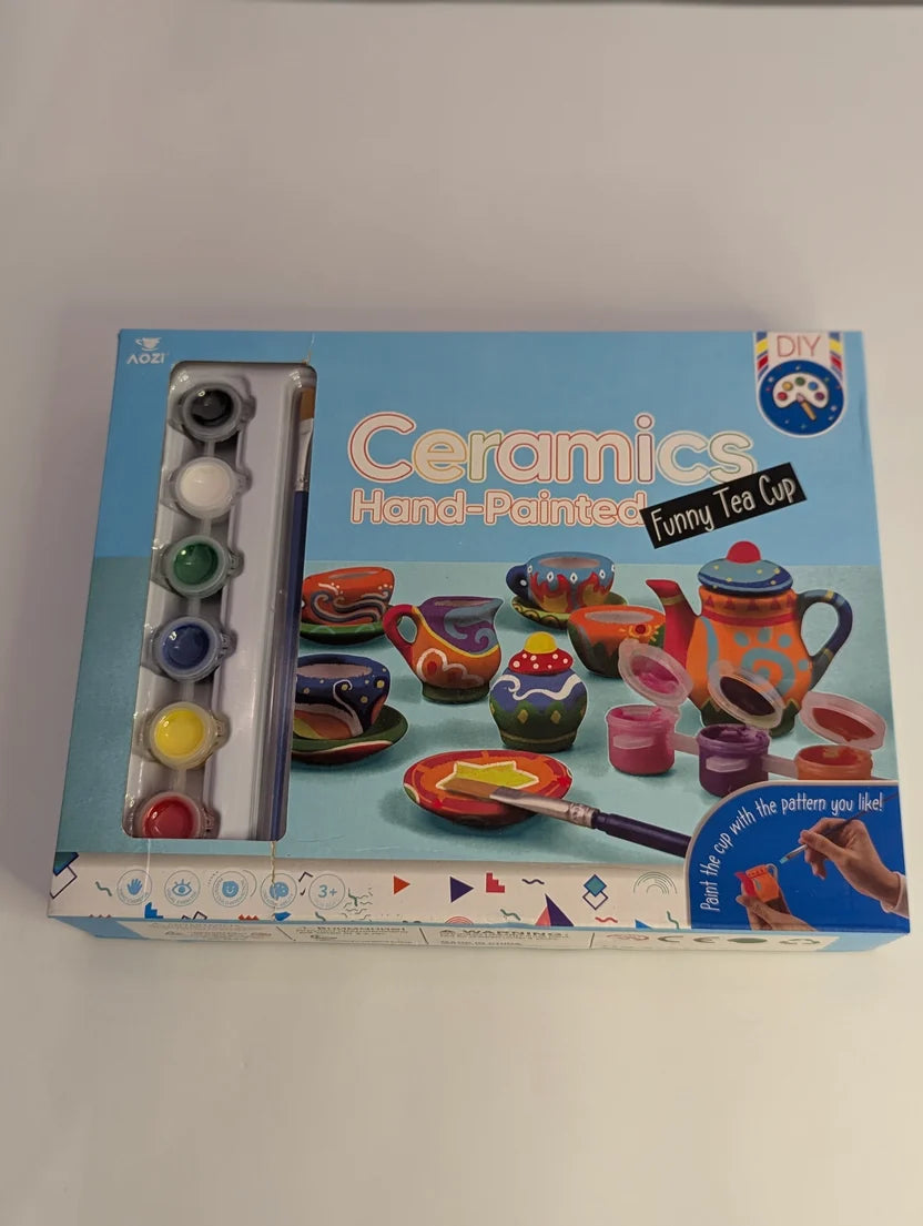 DIY Painting Ceramic Cup Pretend Play Set Creative Ceramic Cup Kit Handmade Colour Drawing Toys Diy Educational Cup